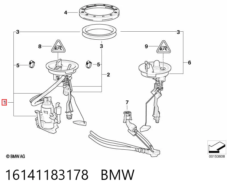 16141183178 BMW Módulo de bomba de combustível com sensor do nível de combustível