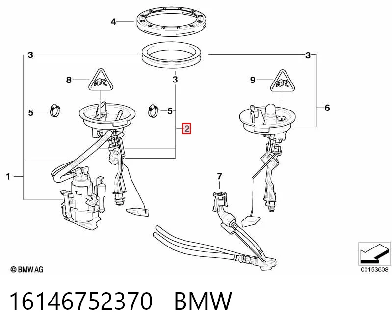 16146752370 BMW Sensor direito do nível de combustível no tanque