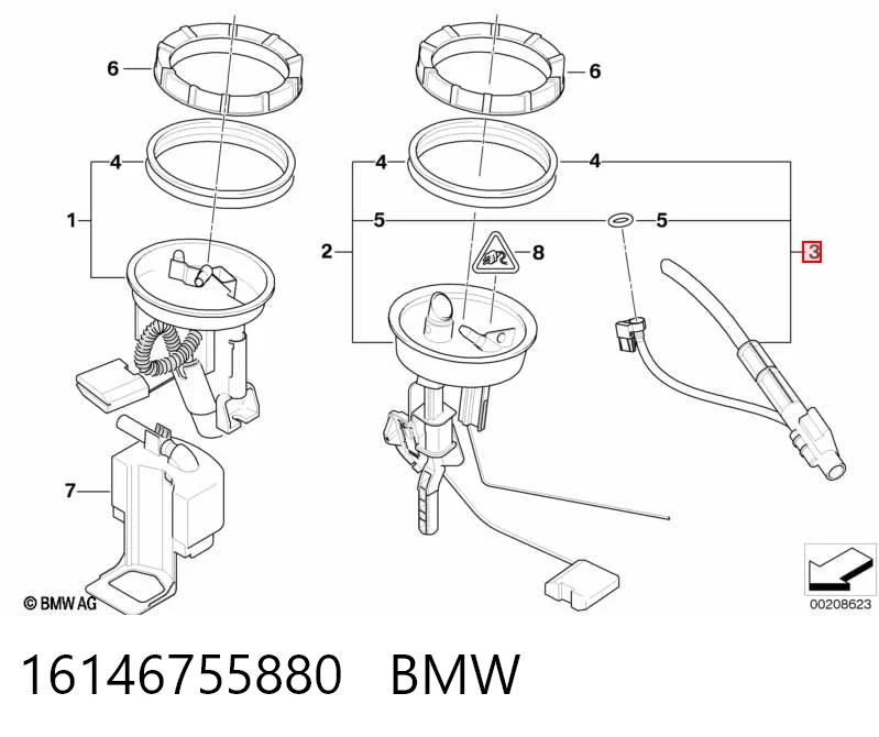 Sensor do nível de combustível no tanque BMW 16146755880 preço, a partir de 143,02 USD