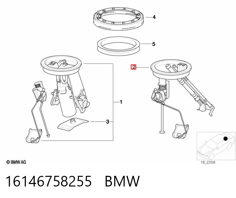 1182986 BMW Sensor do nível de combustível no tanque