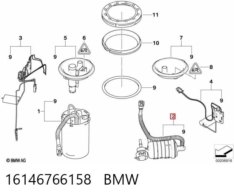 16146766158 BMW Elemento de turbina da bomba de combustível