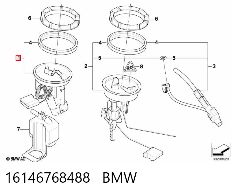 16146768488 BMW Módulo de bomba de combustível com sensor do nível de combustível