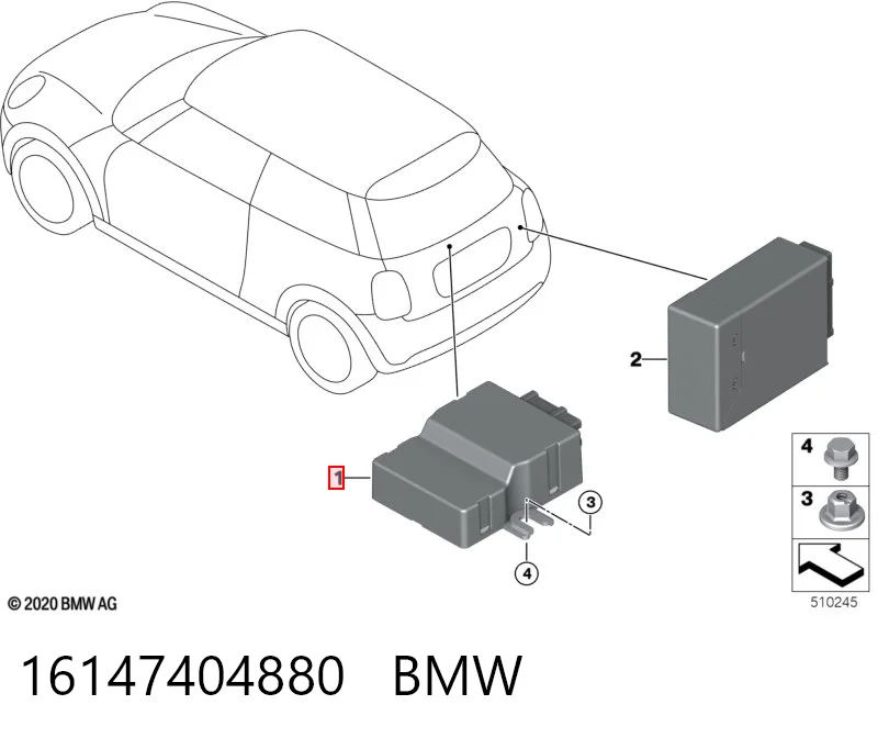 16147404880 BMW Módulo de direção (Centralina eletrônica) da bomba de combustível