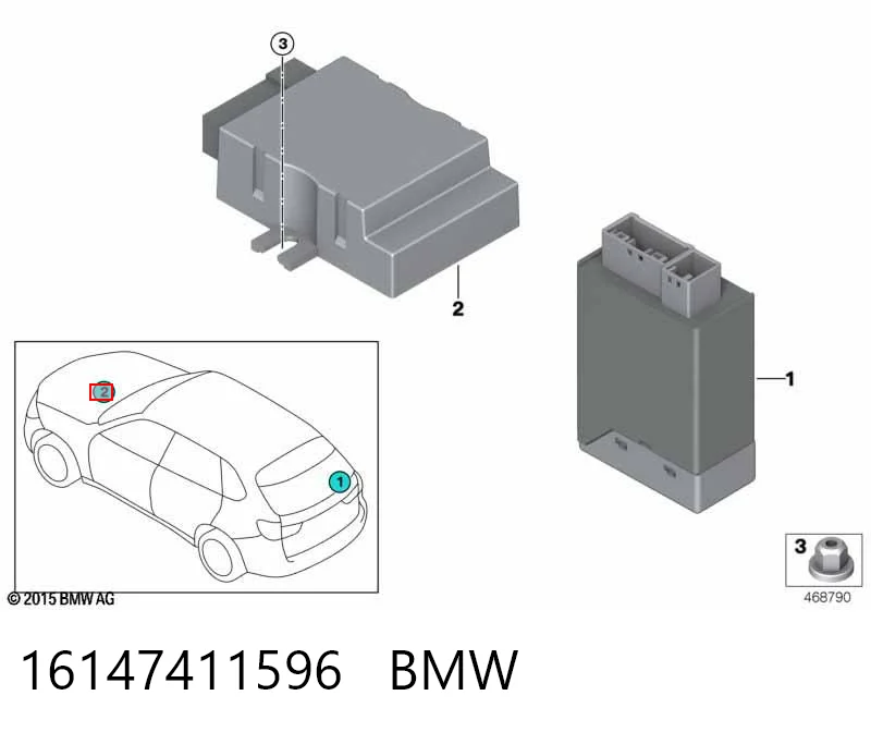 16147411596 BMW Módulo de direção (Centralina eletrônica) da bomba de combustível
