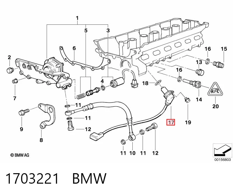 1703221 BMW Sensor de posição da árvore distribuidora