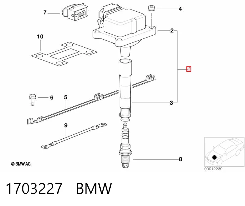 1703227 BMW Bobina de ignição