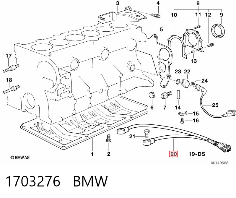1703276 BMW Sensor de detonação
