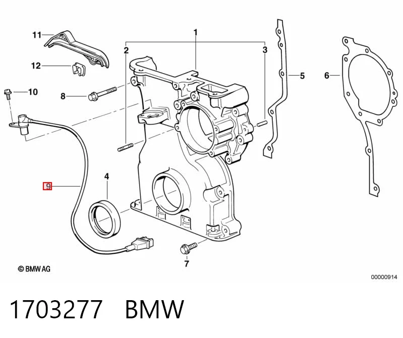 1703277 BMW Sensor de posição (de revoluções) de cambota