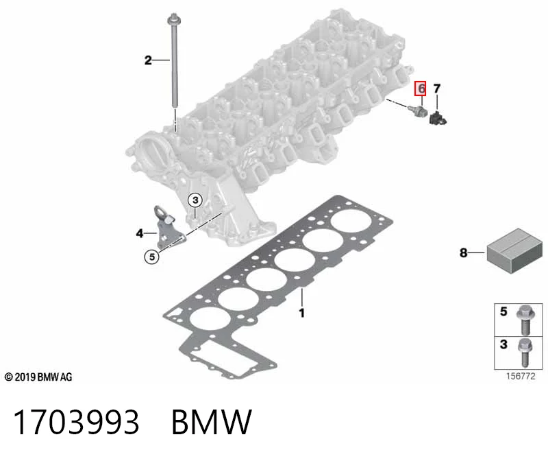 1703993 BMW Sensor de temperatura do fluido de esfriamento