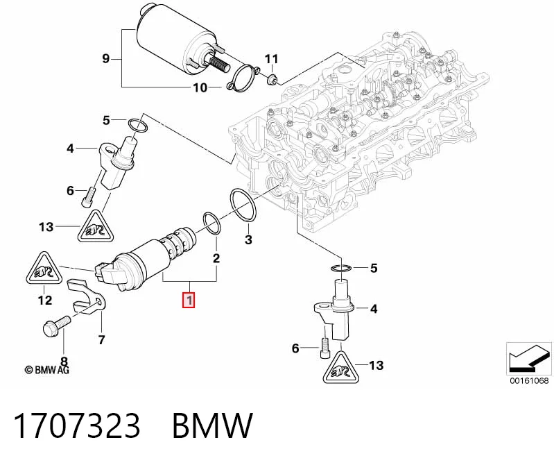 1707323 BMW Válvula eletromagnética de posição (de fases) da árvore distribuidora
