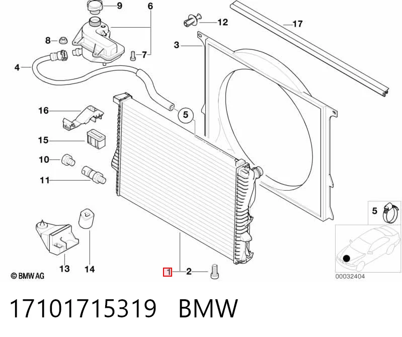 Radiador de esfriamento de motor 2033081 Polcar