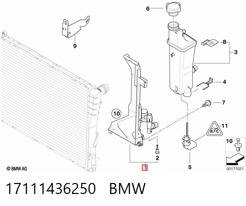 17111436250 BMW Consola do radiador esquerdo