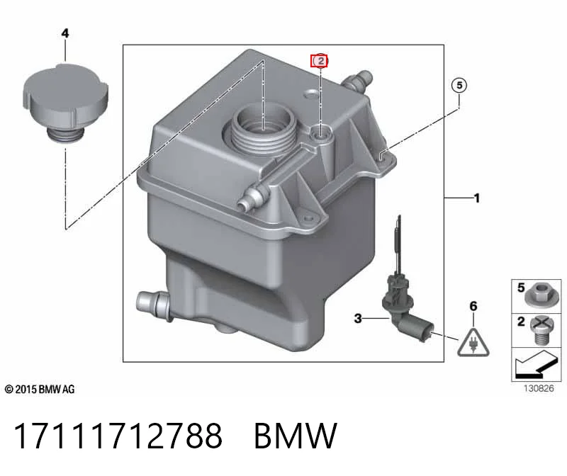 17111712788 BMW Válvula de eliminação de ar do sistema de esfriamento