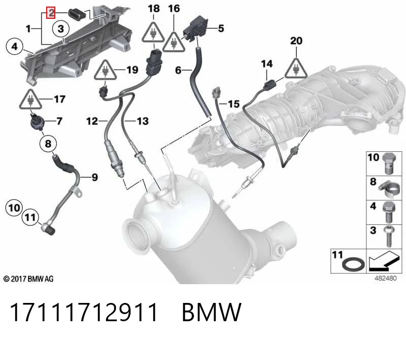 17111712911 BMW Braçadeira do silenciador traseira
