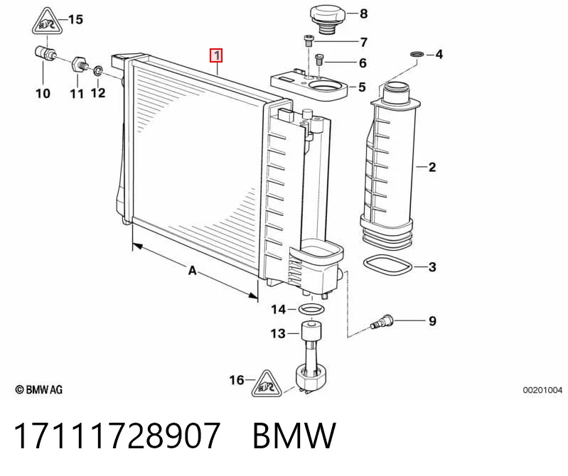 17111728907 BMW Radiador de esfriamento de motor