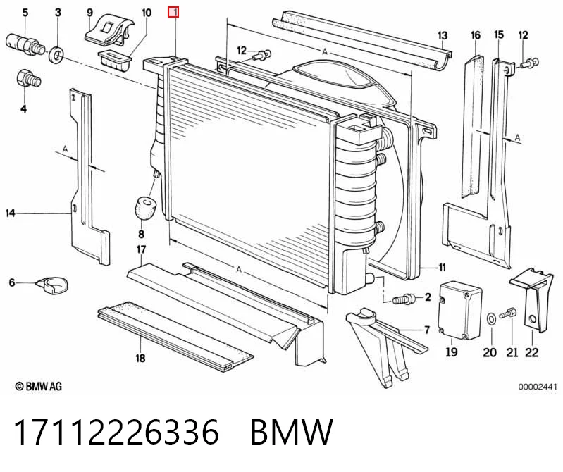 17112226336 BMW Radiador de esfriamento de motor