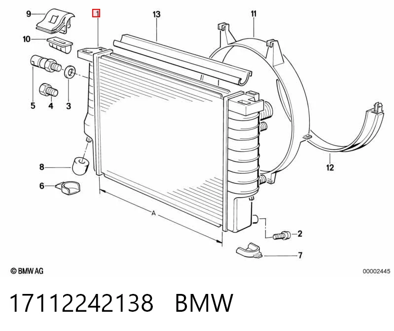 17112242138 BMW Radiador de esfriamento de motor