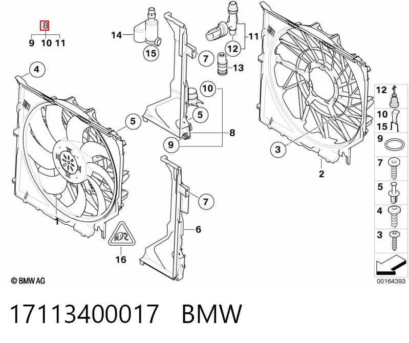 17113400017 BMW Consola do tanque de expansão