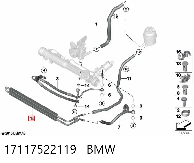 17117522119 BMW Radiador da Direção hidrâulica assistida