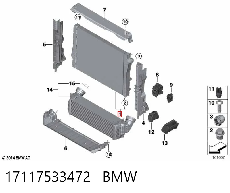 17117533472 BMW Radiador de esfriamento de motor