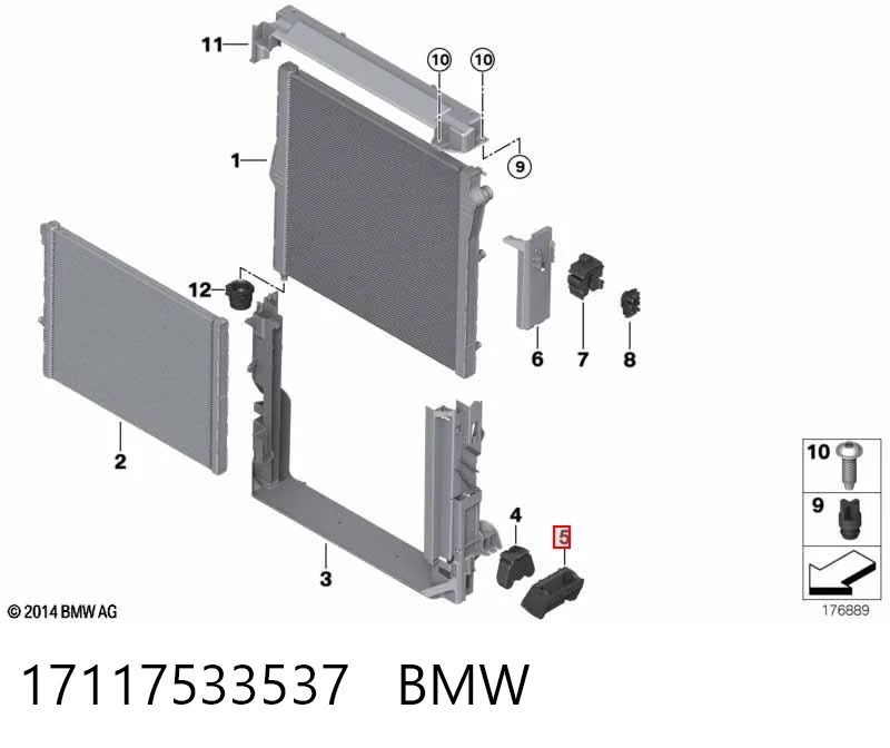 17117533537 BMW Consola inferior do radiador