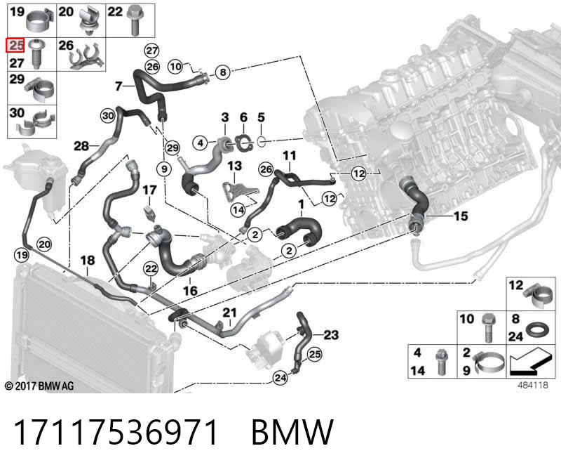 17117536971 BMW Parafuso do compressor de aparelho de ar condicionado