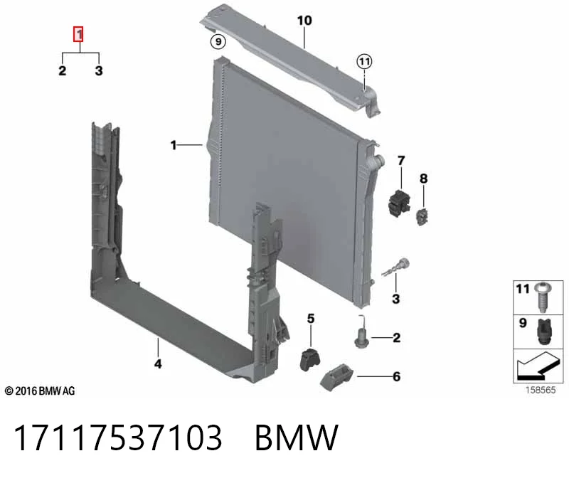 17117537103 BMW Radiador de esfriamento de motor