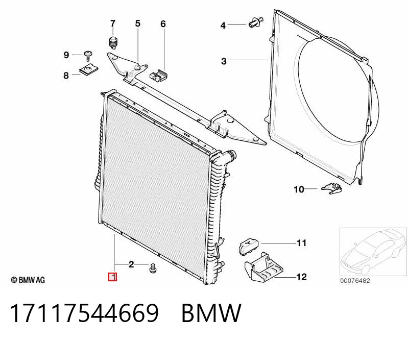 17117544669 BMW Radiador de esfriamento de motor