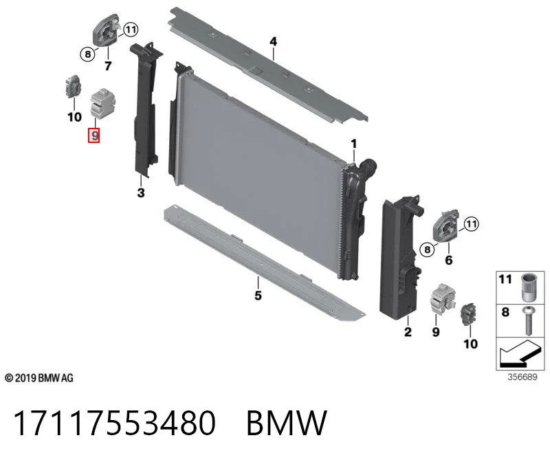 17117553480 BMW Consola do radiador superior