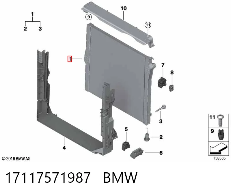 17117571987 BMW Radiador de esfriamento de motor