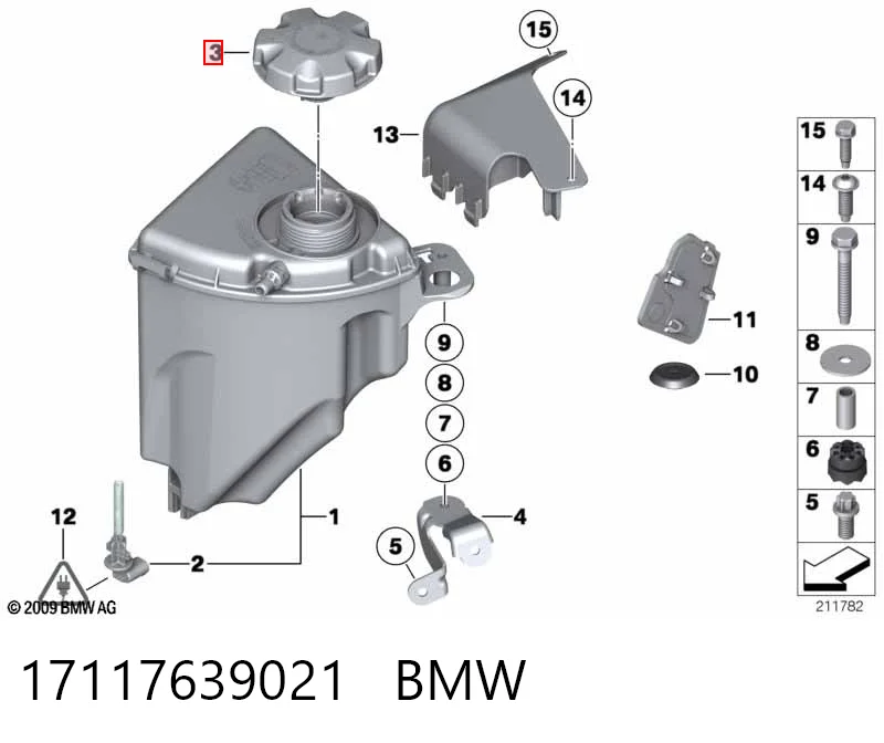 17117639021 BMW Tampa (tampão) do tanque de expansão
