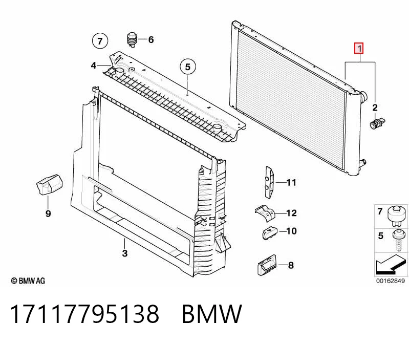 17117795138 BMW Radiador de esfriamento de motor