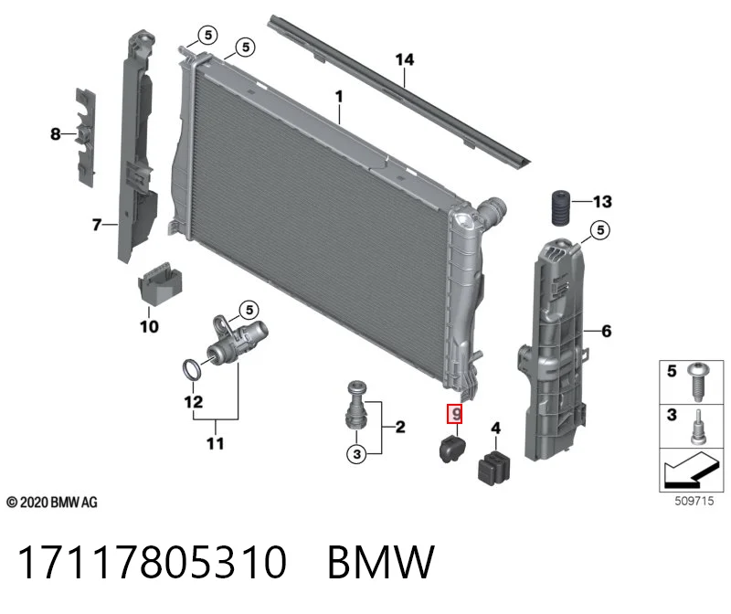 17117805310 BMW Braçadeira do silenciador traseira
