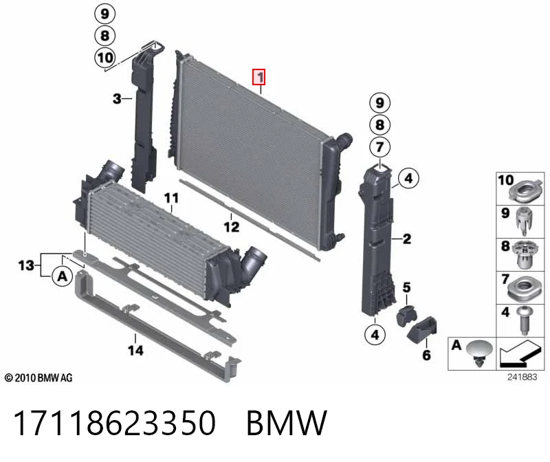 17118623350 BMW Radiador de esfriamento de motor
