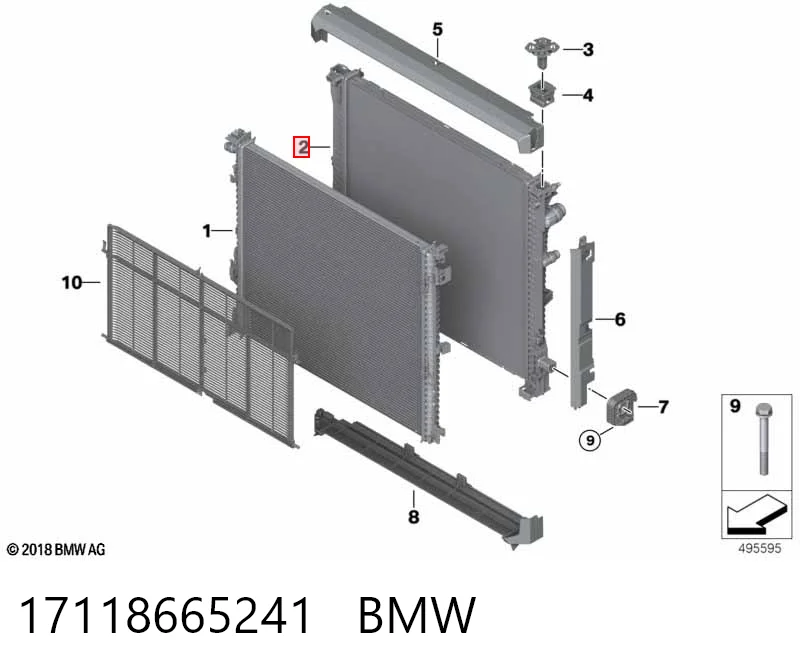 17118665241 BMW Radiador de esfriamento de motor