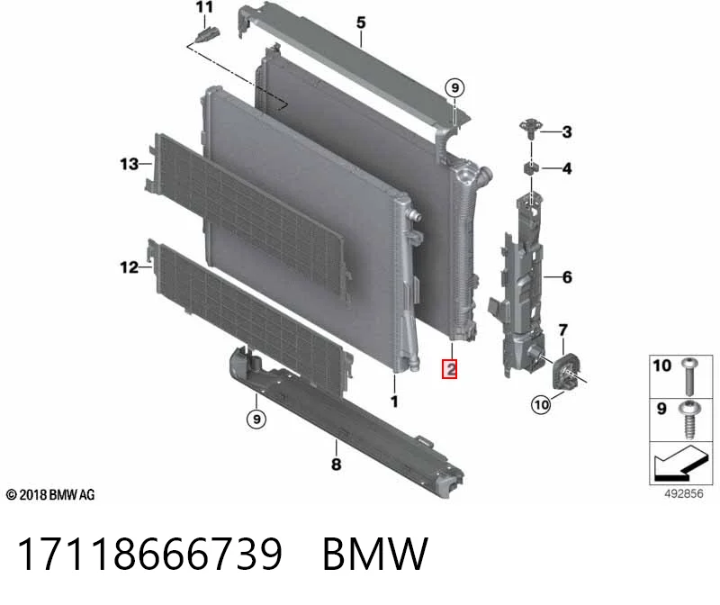 17118666739 BMW Radiador de esfriamento de motor adicional