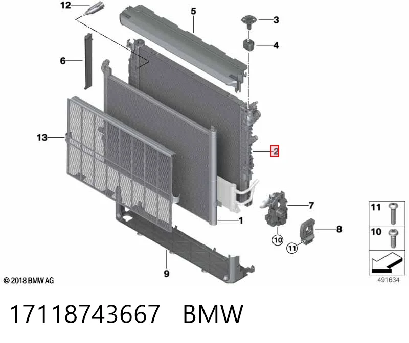 17118743667 BMW Radiador de esfriamento de motor