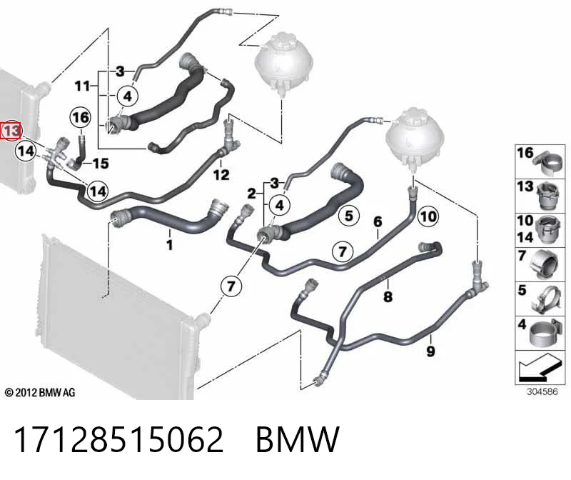 17128515062 BMW Tampa do reservatório de expansão