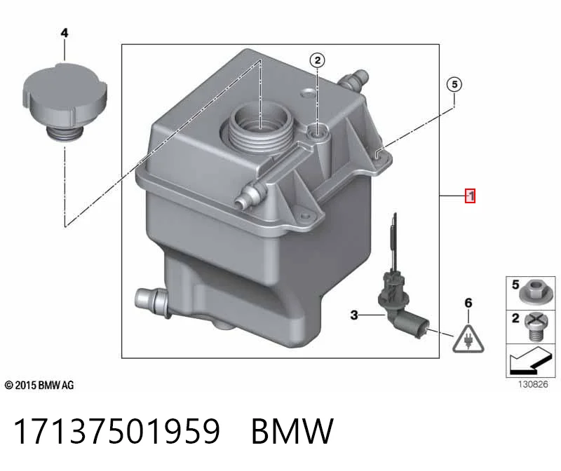 17137501959 BMW Tanque de expansão do sistema de esfriamento