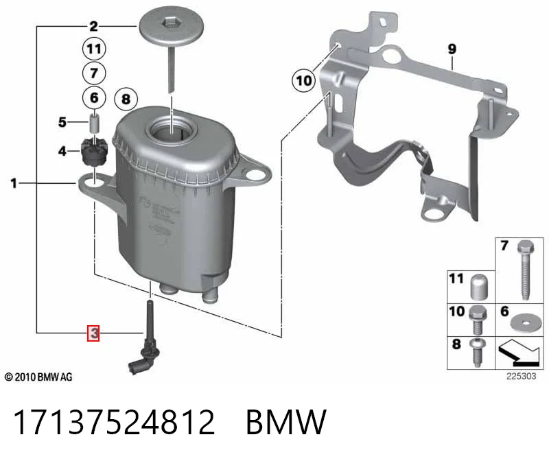 17137524812 BMW Sensor do nível do fluido de esfriamento no tanque