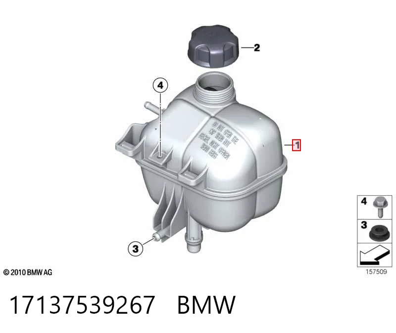 17137539267 BMW Tanque de expansão do sistema de esfriamento