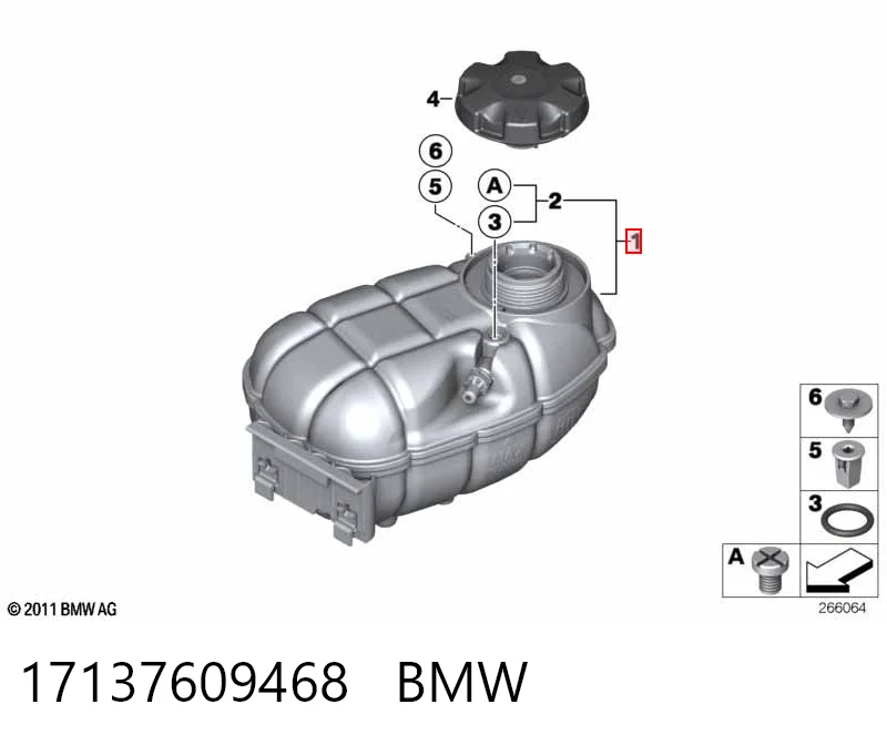 17137609468 BMW Tanque de expansão do sistema de esfriamento