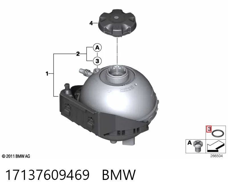 17137609469 BMW Tanque de expansão do sistema de esfriamento