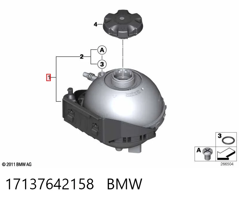 17137642158 BMW Tanque de expansão do sistema de esfriamento