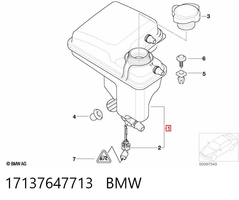 17137647713 BMW Tanque de expansão do sistema de esfriamento