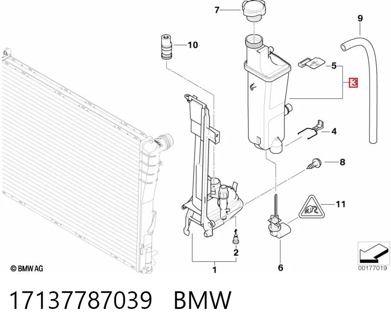 17137787039 BMW Tanque do radiador