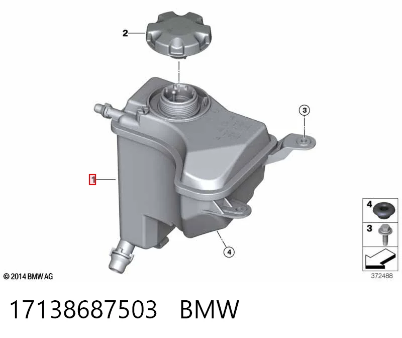 17138687503 BMW Tanque de expansão do sistema de esfriamento