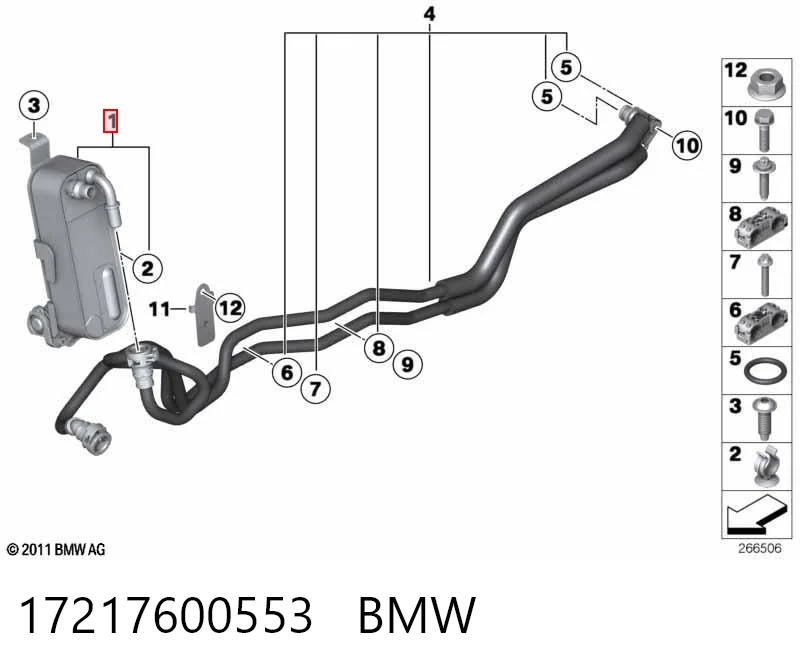 17217600553 BMW Radiador de esfriamento, Caixa Automática de Mudança