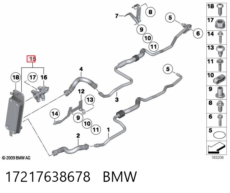 17217638678 BMW Radiador de esfriamento, Caixa Automática de Mudança