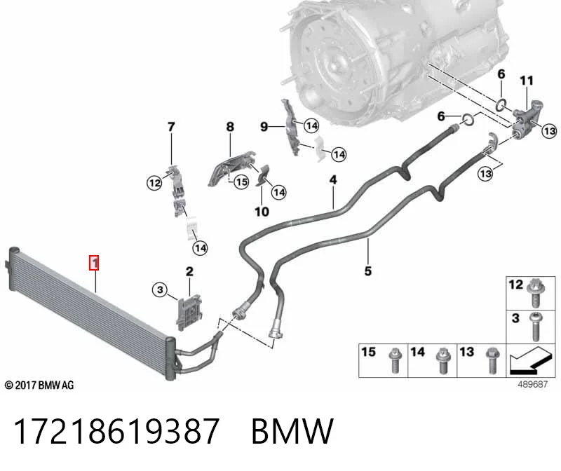 17218619387 BMW Radiador de esfriamento, Caixa Automática de Mudança